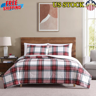 Reversible Adult Comforter Set Flannel Sherpa Cozy Warm Bedding 3 Pc Bedding New-image