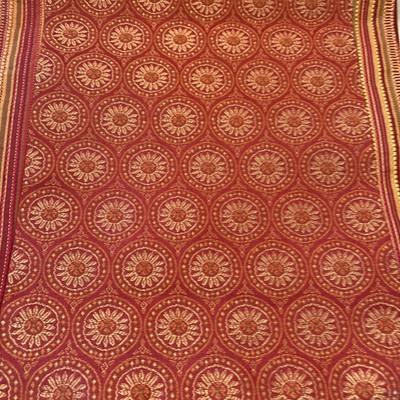 Pier One Table Runner Red Yellow, Metallic Gold 14” X 70” Asian Design  Shimmers-image