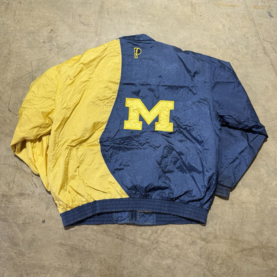 Vintage 90s University Of Michigan Color Block Wind Breaker Pro Player Jacket XL-image