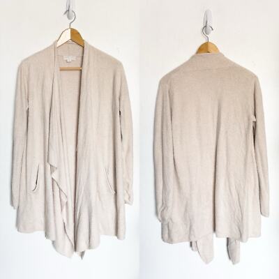 Barefoot Dreams Cozychic Lite Island Shawl Cardigan Large Beige Cozy Lounge-image