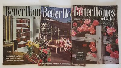 Set of Three Vintage 1946 Issues Better Homes and Gardens Magazine-image