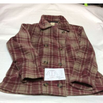 Natural Reflections Plaid Fleece Jacket Button Front Cozy Winter Burgundy Tan XL-image