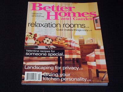 2001 FEBRUARY BETTER HOMES & GARDENS MAGAZINE - RELAXATION ROOMS COVER - E 3810-image