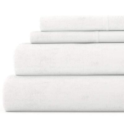 Becky Cameron Sheet Set California King Cotton (100%) Flannel White (4-Pcs)-image