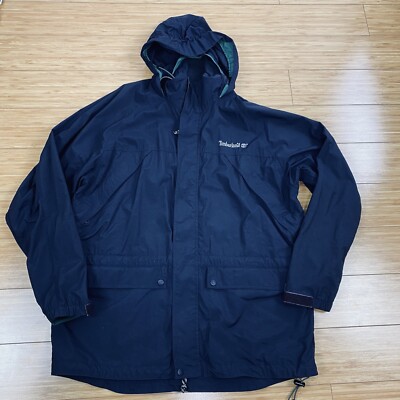 Vintage Timberland Mens Green & Blue Windbreaker Size Large Jacket-image