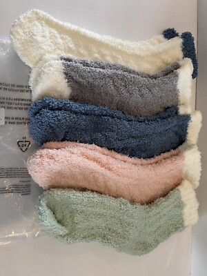 Fuzzy Socks for Women - Super Soft Warm Fluffy Socks, Winter Cozy 5 Pair NEW-image