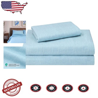 4PC Twin Flannel Sheet Set - Soft Cotton Plaid Design for Cozy Nights-image