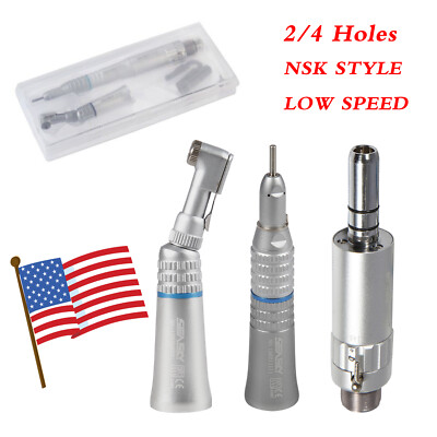NSK Style Dental Slow Low Speed Handpiece Straight Contra Angle Air Motor 4 /2H-image