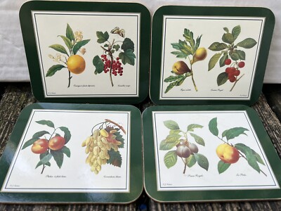 4Pcs American Pennyroyal REDOUTE FRUIT Coasters By Design Imports International-image