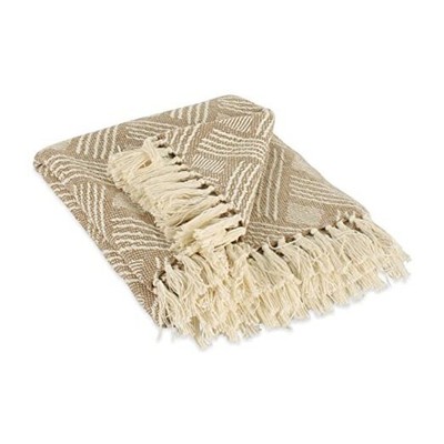  Transitional, Basketweave Woven Throw, 50x60 50 x 60 in Stone-image