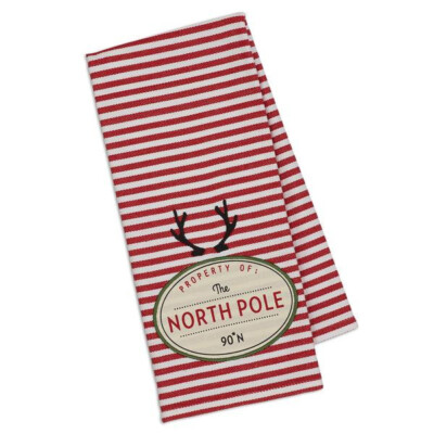 New Lot of 2  Dish Towels Design Imports Cotton Christmas North Pole-image