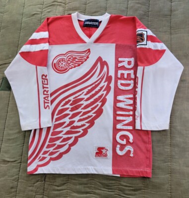 Vintage 1990s Detroit Red Wings Starter All Over Print NHL Jersey Sz S-image