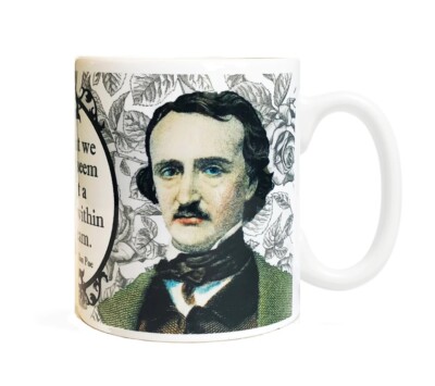 Edgar Allan Poe Ceramic Mug - Fly Paper Products (11 ounces)-image