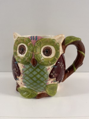 Pier 1 Imports Olli the Owl Coffee Cup Mug Hand Painted-image