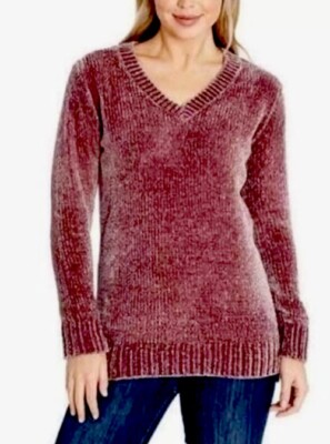 Orvis Sweater S Misty Lavender Mauve Soft Cozy Chenille Knit Pullover Women's-image