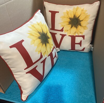 LOVE SUNFLOWER Outdoor Pillow USA 16