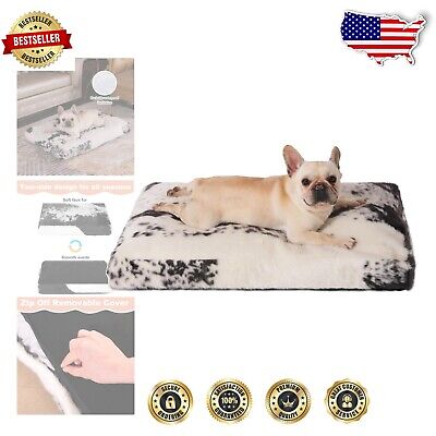 Waterproof Faux Fur Dog Bed 35''x23'' - Large Crate Mat for Cozy Comfort-image