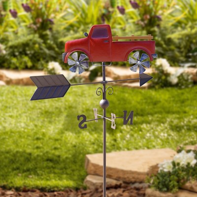 Mainstays Metal 43.7''H Wethervane Red Truck Garden Stake Outdoor Décor-image