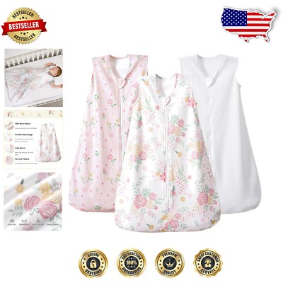 3-Pack Rose Floral Micro-Fleece Baby Sleep Sack for 18-24 Months, Cozy Comfort-image