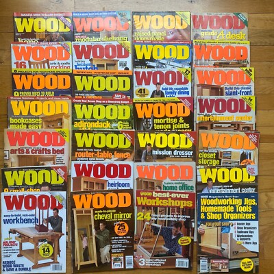 Lot of 28 WOOD Magazine Better Homes & Gardens Issues 142 - 167 + 2 Bonus-image