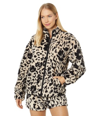 P.J. Salvage Cozy Plush Zip Jacket (Champagne) Womens Pajama Tan Size XL-image