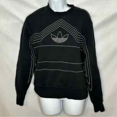 Adidas Men's Black Graphic Long Sleeve Crewneck Sweatshirt Size Small EUC-image