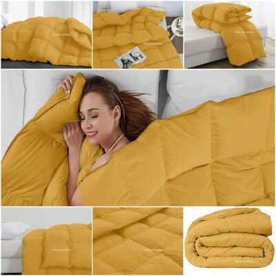 Trendy Ultra Soft Goose Down Alternative Comforter Full Size Gold Solid-image