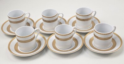 Golden Star Imports Porcelain Tea Coffee Espresso Cup 12 Piece Set_Japan Design-image