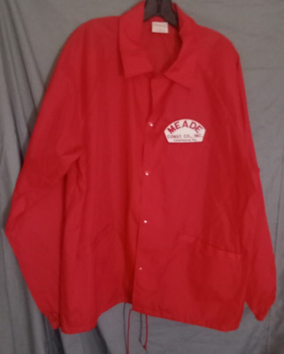 Cardinal Nylon Jacket Men's XL Meade Construction Co Catlettsburg KY VTG 1970s-image