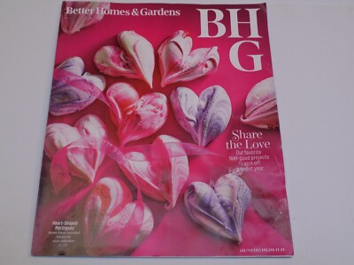 Better Homes Gardens Magazine Jan Feb 2023 Valentine Love Heart Shaped Meringues-image