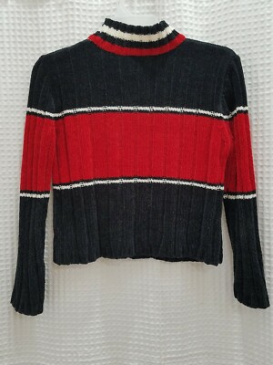 No Boundaries Juniors 11-13 Sweater Black Red Winter Soft Warm Cozy-image