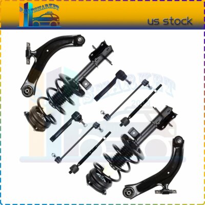 2007-2012 for Nissan Sentra 2.0L Front Complete Struts Control Arms Tie Rods Kit-image