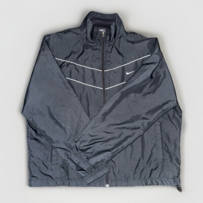 Nike Men’s Vintage 90s Y2K Zip Up Jacket Windbreaker Size XXL 2XL Black-image