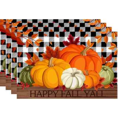 BRAND NEW IN PKG  set of 4  fall halloween pumpkin  Print placemats-image