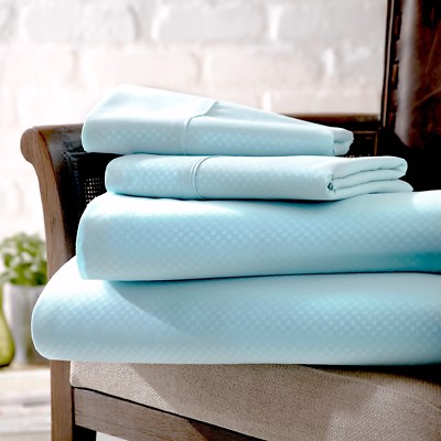 Kaycie Gray Hotel Collection Ultra Soft Checkered 4 Piece Bed Sheet Set-image