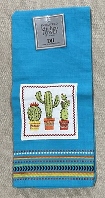 Design Imports DII - Three Cactus KITCHEN DISH TOWEL -Turquoise– 1 Piece-image