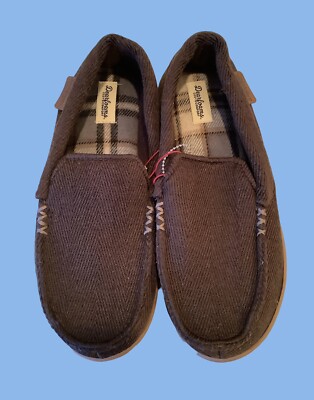 Mens Brown Dearforms Cozy Comfort Slippers Sz S 7/8 NEW!-image