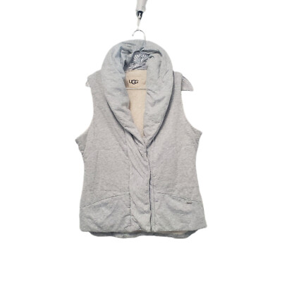 UGG Vest Fleece Lined Grey Snap Front Womens M Cozy-image