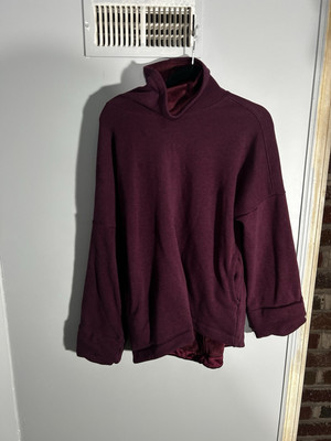 Athleta Cozy Karma Funnel Neck Oversized Sweatshirt Spiced Cabernet Size S-image