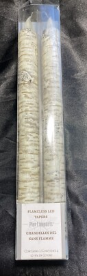 Pier 1 Imports Flameless White Birch 2 Tree Design LED Taper 11”, New In Box-image