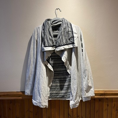 Lululemon Savasana Wrap Sweater Sz 4 Gray Cozy Comfort Stripe Strata-image