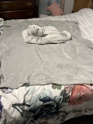 Kids Kitty Cat Pillow Cover with Zipper  & Blanket by Soft & Cozy Lightly Used-image