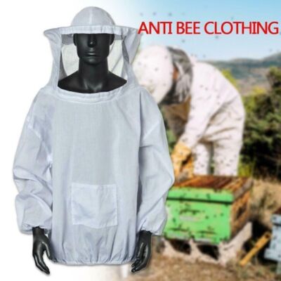 Bee Keeping Suit Jacket Smock Hat Protective Coat Veil Beekeeping Pull Tops Over-image