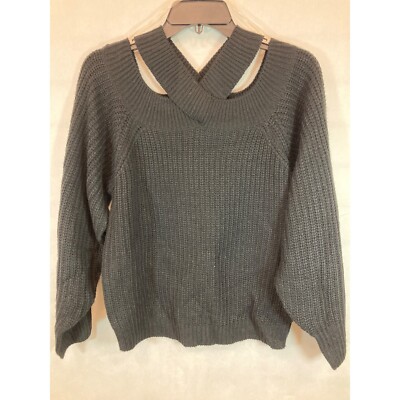 Chic Knit Elegance: Large Gray  Women's Sweater - Cozy Comfort & Timeless Style-image