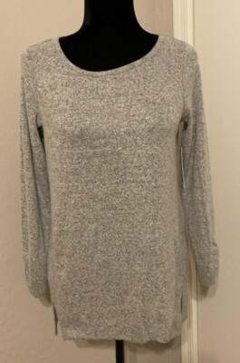 Soft Cozy Sweater Split Hem 18” P2P See fabric Flaw In Photo XS Orig $36-image