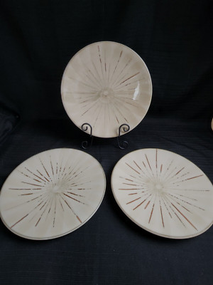 VINTAGE Pier 1 One Sanctuary Dinner Plates Starburst Design 11.5