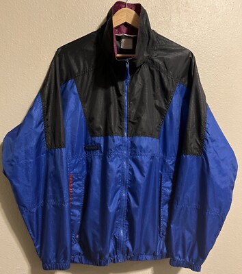 Mens Vintage Columbia Windbreaker Jacket Large Packable Full Zipper.  J1529-image