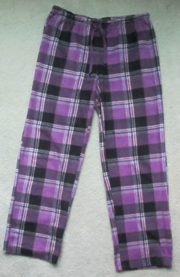 Medalist Multicolored Purple Fleece Pajama Lounge Sleepwear Bottoms ~ Size M-image