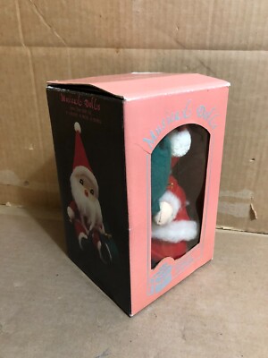 Vintage Dolmax 1986 Wind Up Musical Santa Clown Doll W/box-image