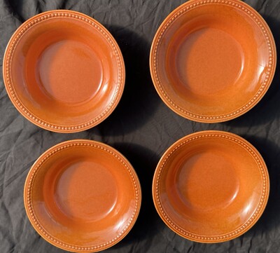 SET OF 4 - PIER 1 IMPORTS - SPICE ROUTE - Nutmeg - 8” Soup/Salad Bowls Never Use-image